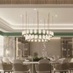 D0115 DUTTI LED Modern Bronze Glass Circle Chandelier: Perfect for Restaurants and Ballrooms