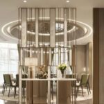 D0115 DUTTI LED Modern Bronze Glass Circle Chandelier: Perfect for Restaurants and Ballrooms