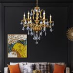 DB002 DUTTI LED Bronze Chandelier luxury crystal for living room lobby villa bedroom restaurant French style custom 6 8 10 14 light+5 head