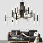 Dutti D0039 LED Chandelier Modern creative black gold lighting for luxury villa living room bedroom cafe clothing store restaurant acrylic lamp Nordic simple wrought iron atmosphere