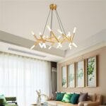 Dutti D0044 Nordic LED Chandelier living room Modern European minimalist Nestle creative bedroom dining room decoration LED Pendant Light Golden black