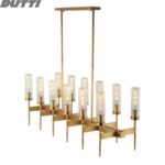 Dutti D0073 LED Chandelier rectangular brass creative European American Contemporary Nordic art for restaurant hall living room bedroom villa