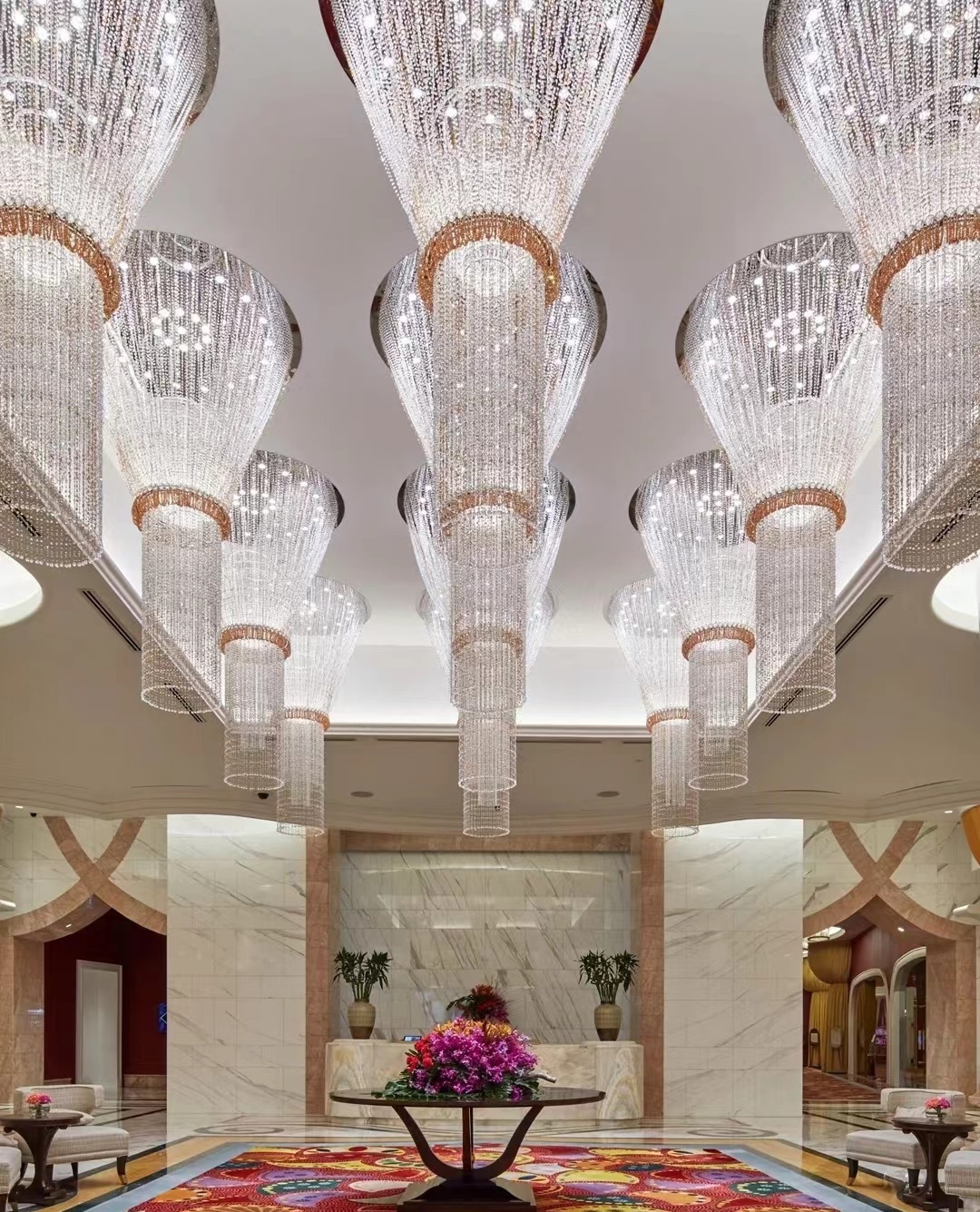 Dutti LED Modern Crystal Chain Chandelier Pendant Lighting Unique Design OEM/ODM for Hotel Hall