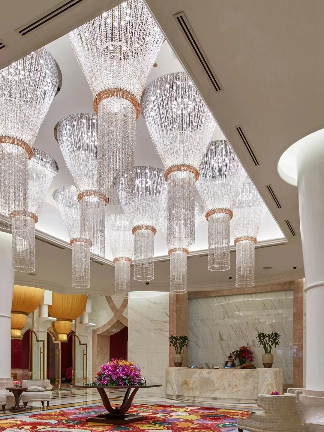 Dutti LED Modern Crystal Chain Chandelier Pendant Lighting Unique Design OEM/ODM for Hotel Hall