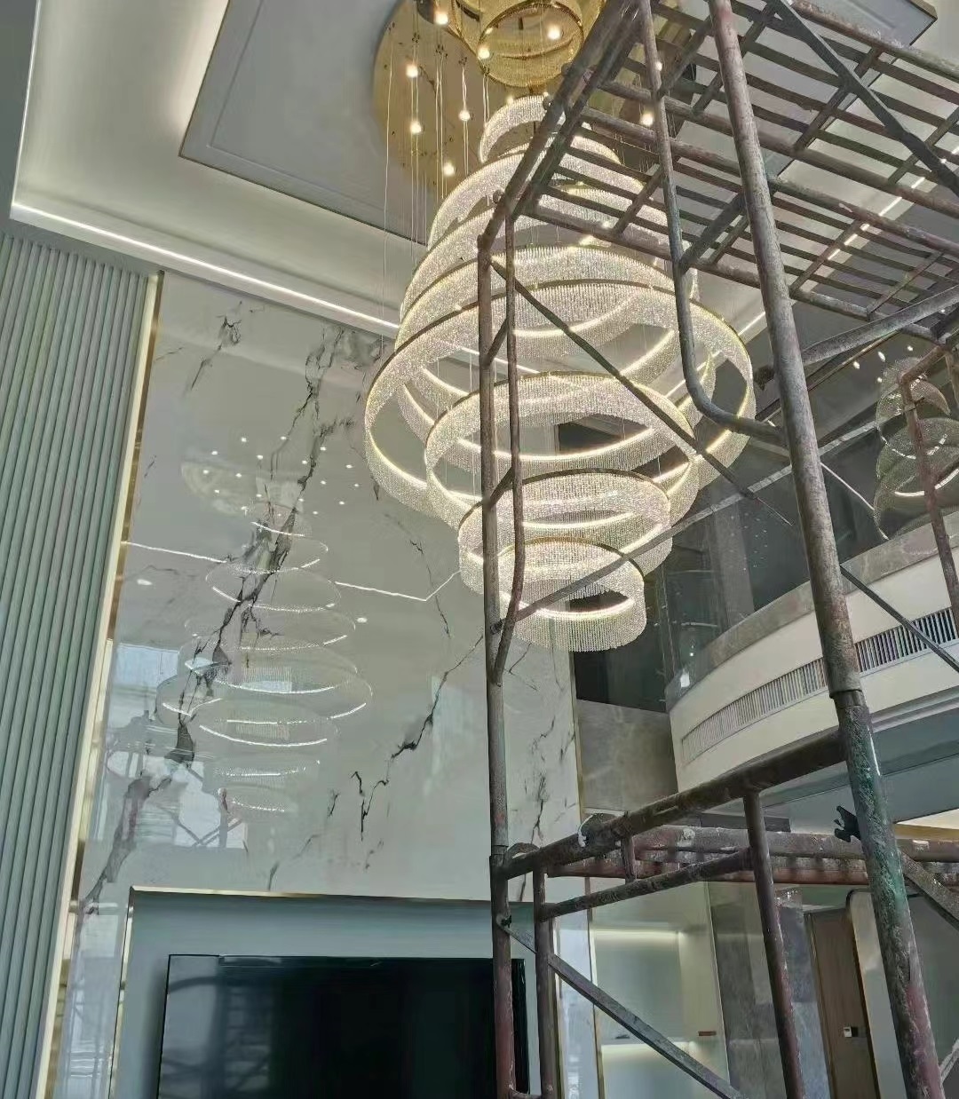 Dutti LED Modern Ring Crystal Chandelier Pendant Lighting Unique Design OEM/ODM for Villa Hall